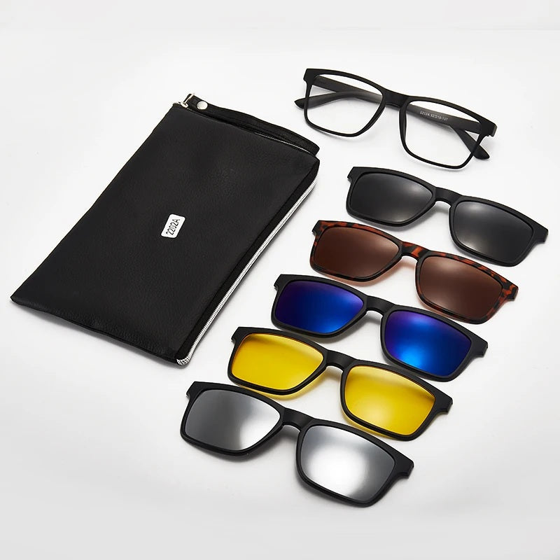 Gafas Magnéticas 6 en 1 Multicolores - COMPRA 1 LLEVA 6 + Funda de Cuero Gratis